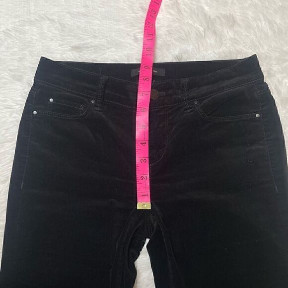 Ann Taylor Black Velvet Pants Size 0 Skinny Modern Fit Velour Stretch Low Rise - Picture 9 of 12